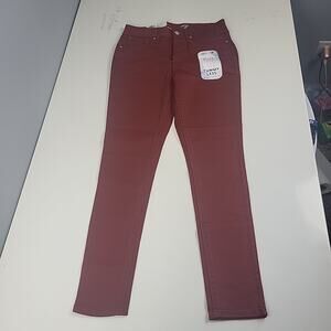 Seven 7 Jeans Tummy Less Slimming High Rise Skinny Brick Red NWT
